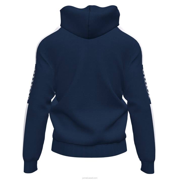 Joma 82P4R4263 الأزرق الداكن الأبيض سترة الشارع مقنعين رجال