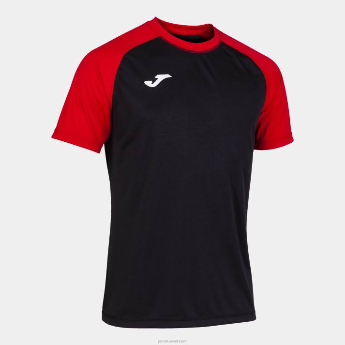 Joma 82P4R4306 أسود أحمر قميص قصير الأكمام للعمل الجماعي رجال
