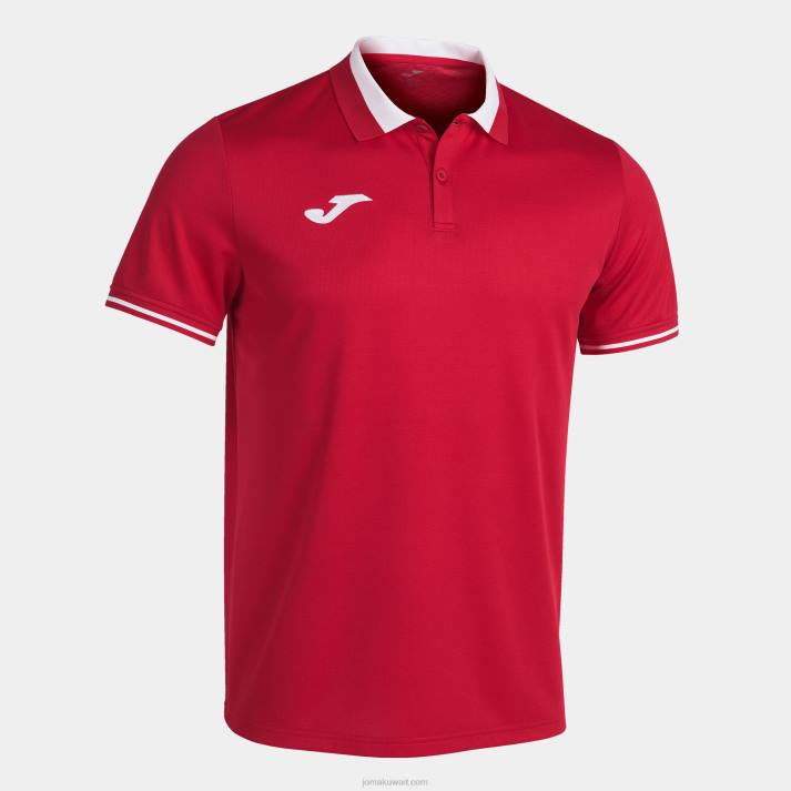 Joma 82P4R4310 احمر ابيض بطولة قميص بولو قصير الاكمام vi رجال