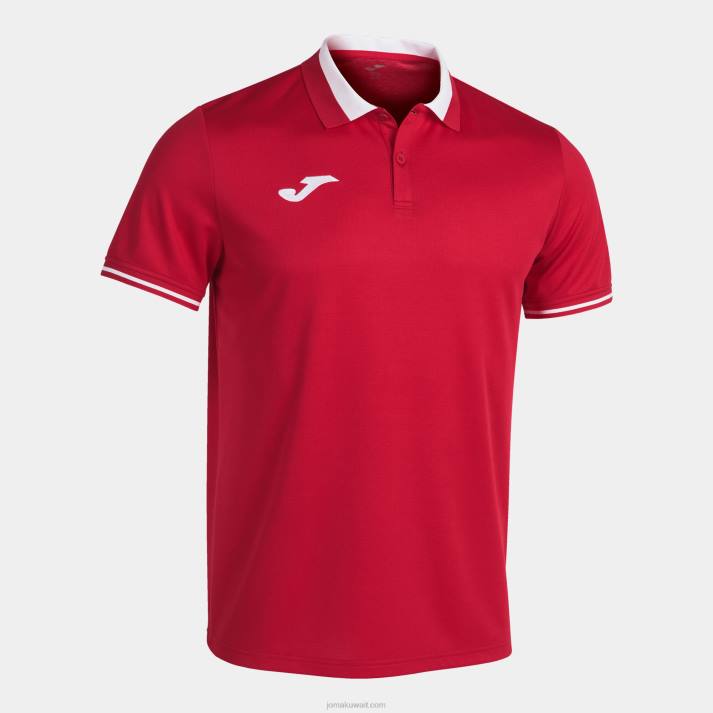 Joma 82P4R4310 احمر ابيض بطولة قميص بولو قصير الاكمام vi رجال