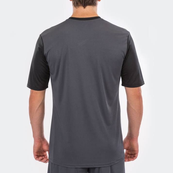 Joma 82P4R4316 أسود رمادي غامق الفائز قميص قصير الأكمام رجال