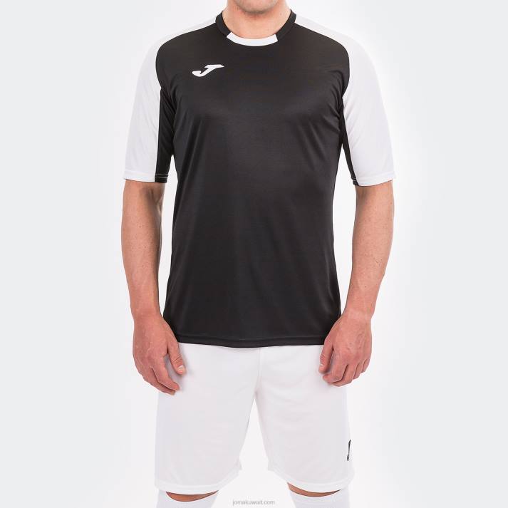 Joma 82P4R4350 أسود أبيض قميص قصير الأكمام أساسي رجال