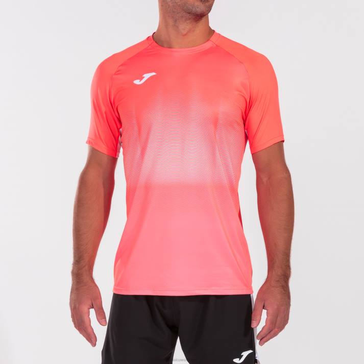 Joma 82P4R4355 نيون المرجان الأبيض قميص قصير الأكمام النخبة السابع رجال