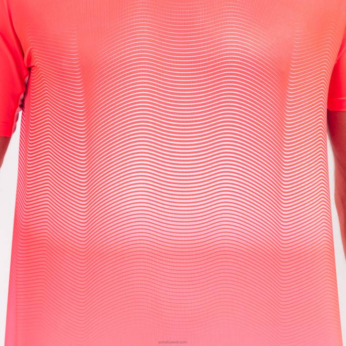 Joma 82P4R4355 نيون المرجان الأبيض قميص قصير الأكمام النخبة السابع رجال