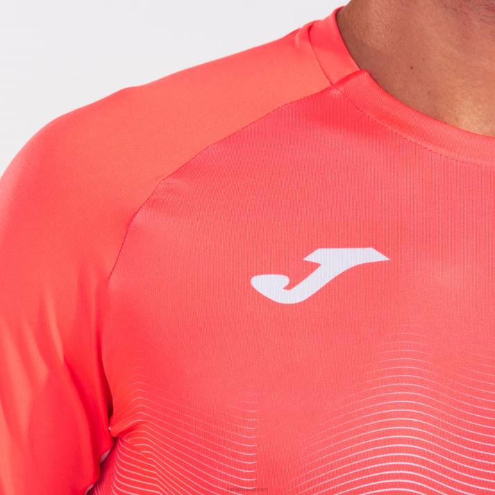 Joma 82P4R4355 نيون المرجان الأبيض قميص قصير الأكمام النخبة السابع رجال