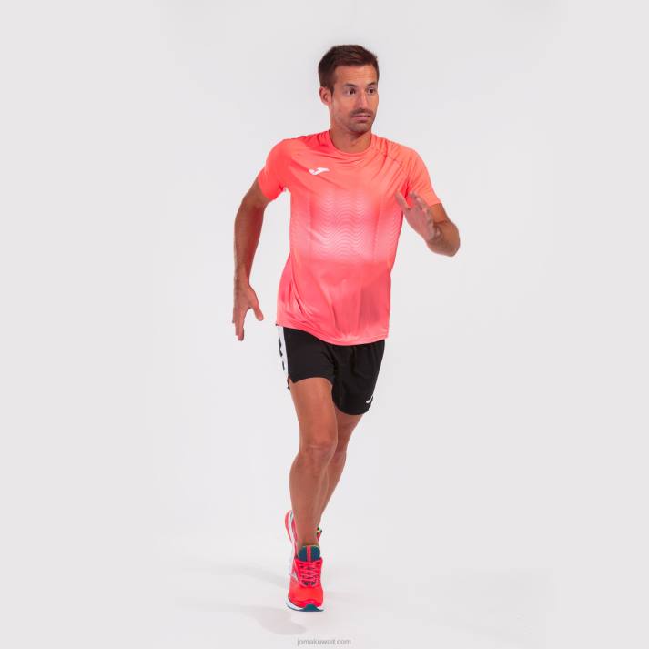 Joma 82P4R4355 نيون المرجان الأبيض قميص قصير الأكمام النخبة السابع رجال