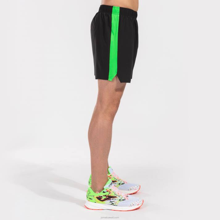 Joma 82P4R4361 أسود أخضر نيون شورت النخبة السابع رجال