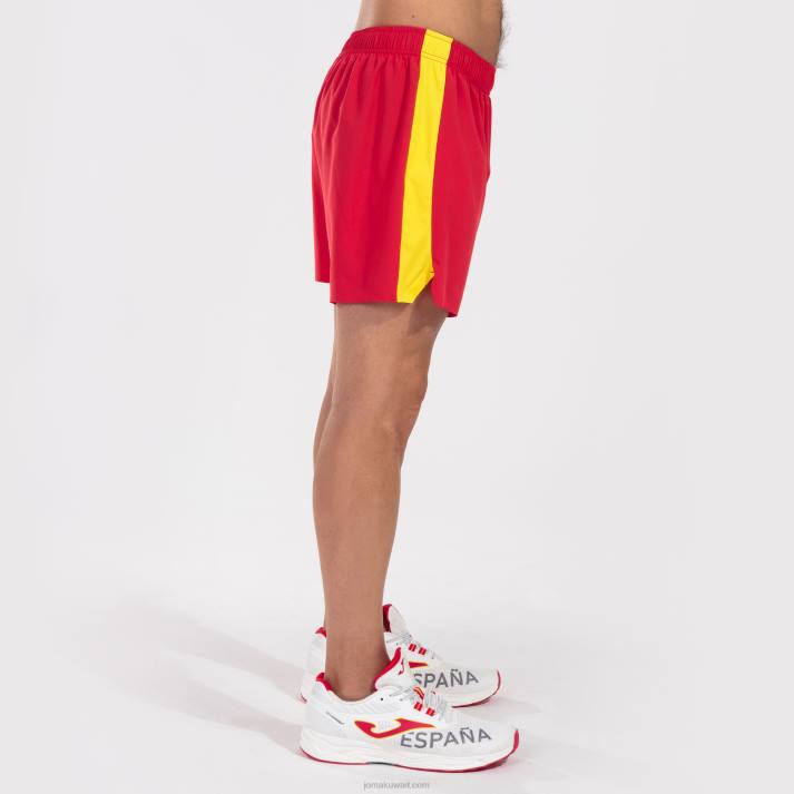 Joma 82P4R4362 احمر اصفر شورت النخبة السابع رجال