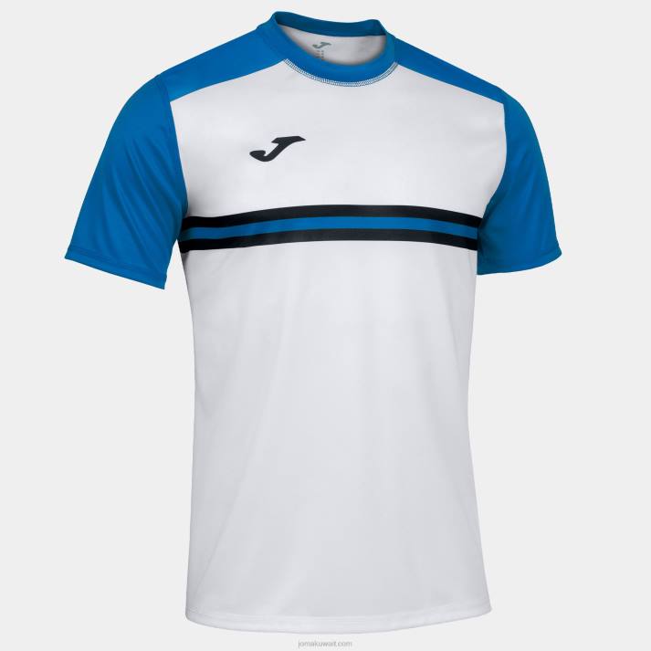 Joma 82P4R4363 أبيض أزرق ملكي قميص قصير الأكمام hispa الرابع رجال