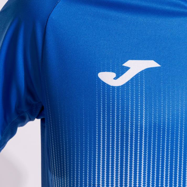 Joma 82P4R4367 أبيض أزرق ملكي قميص بأكمام قصيرة النمر الرابع رجال