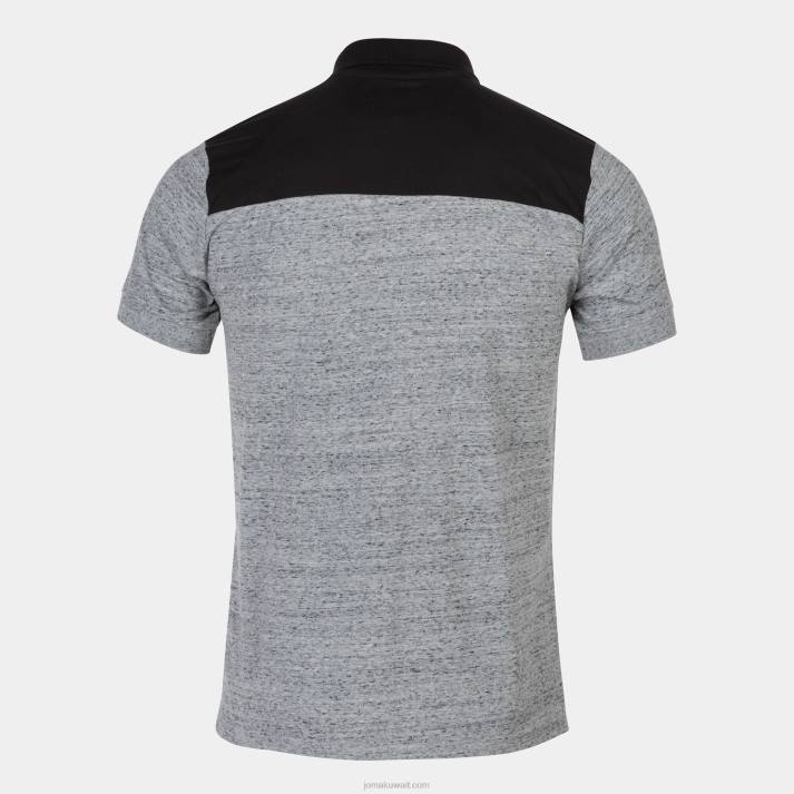 Joma 82P4R4385 مزيج أسود رمادي قميص بولو قصير الأكمام الفائز الثاني رجال