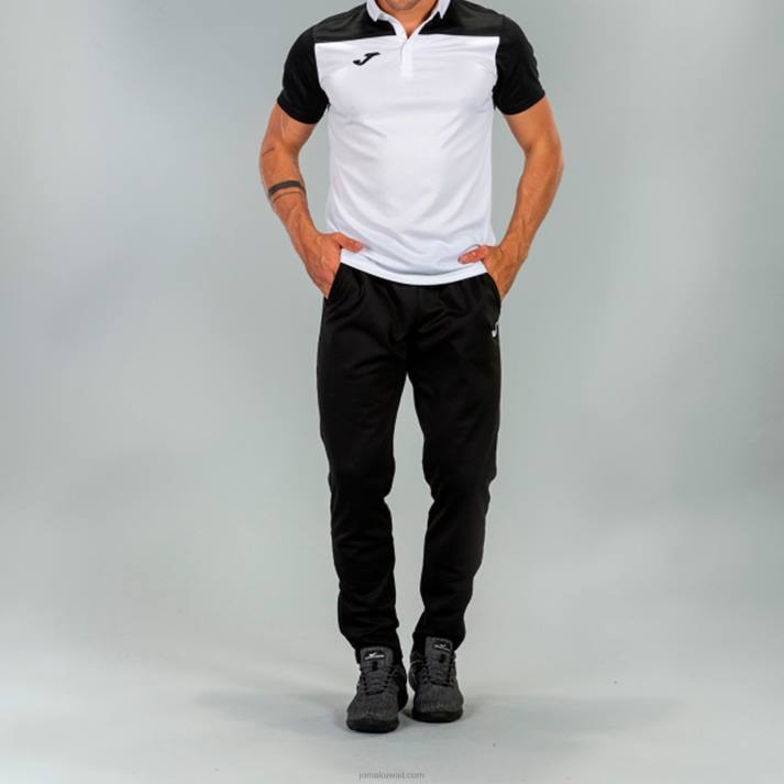 Joma 82P4R4390 أبيض أسود قميص بولو بأكمام قصيرة هواية II رجال