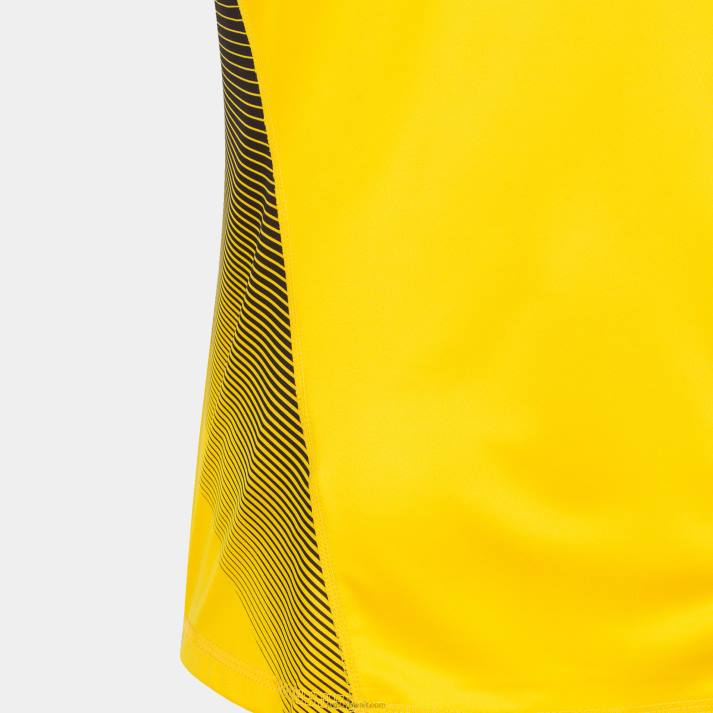 Joma 82P4R4395 أصفر أسود قميص قصير الأكمام الحسبة الثاني رجال