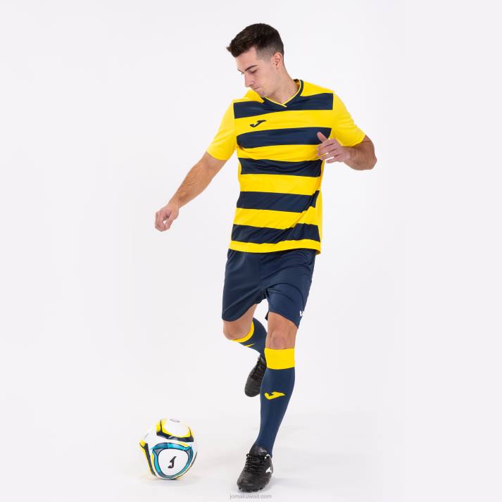 Joma 82P4R4399 أصفر أزرق كحلي قميص بأكمام قصيرة europa iv رجال