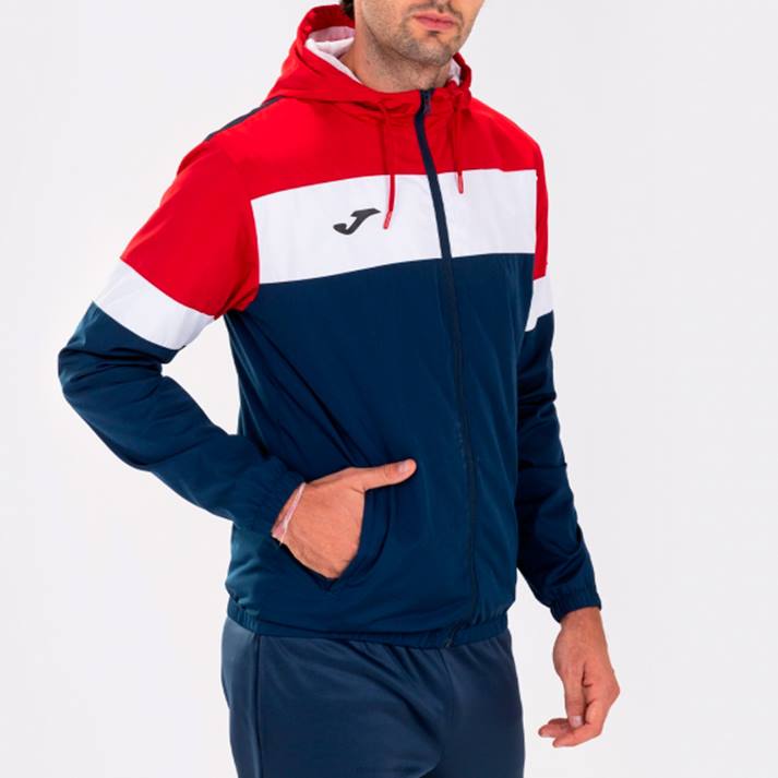 Joma 82P4R4405 الأزرق الداكن الأحمر طاقم سترة المطر رابعا رجال