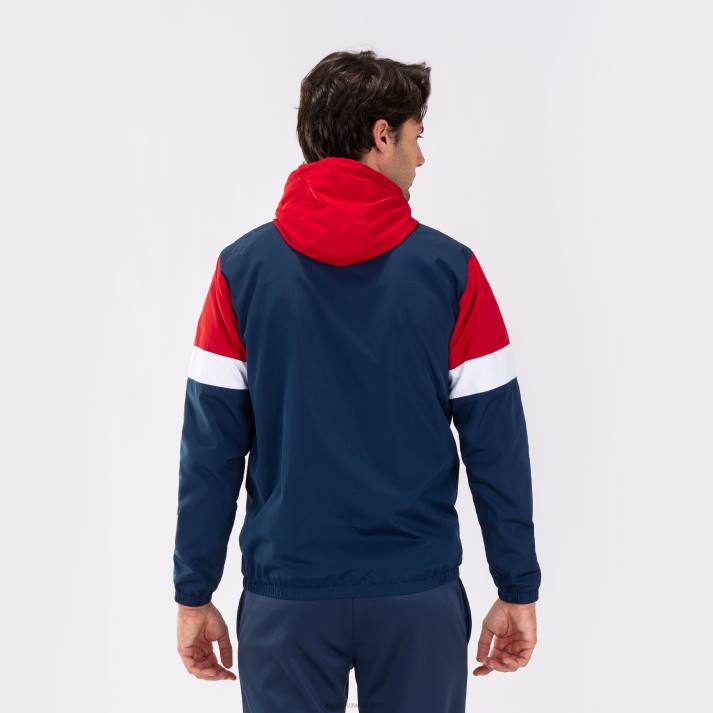 Joma 82P4R4405 الأزرق الداكن الأحمر طاقم سترة المطر رابعا رجال