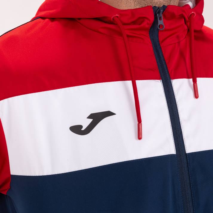 Joma 82P4R4405 الأزرق الداكن الأحمر طاقم سترة المطر رابعا رجال