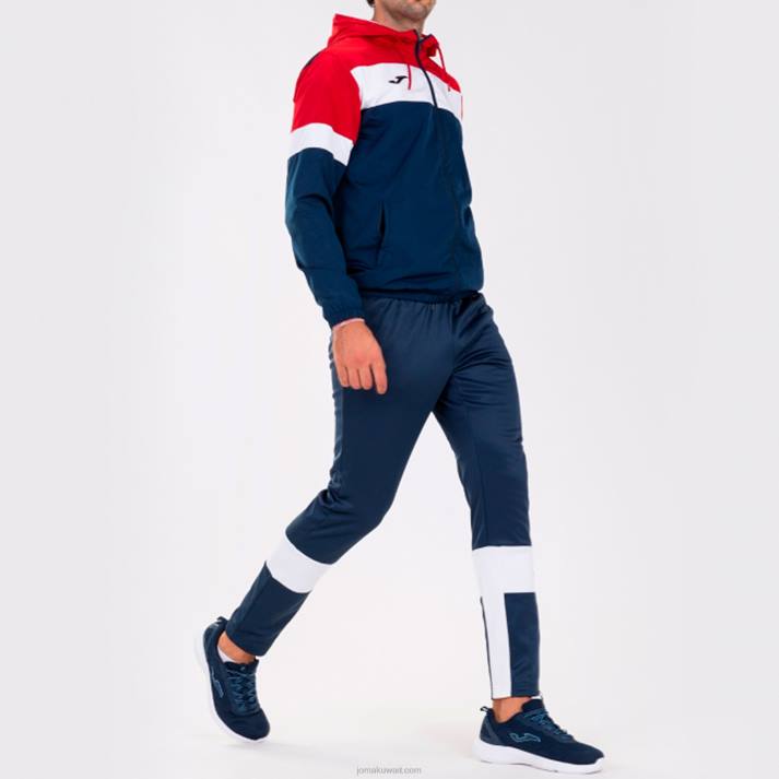 Joma 82P4R4405 الأزرق الداكن الأحمر طاقم سترة المطر رابعا رجال