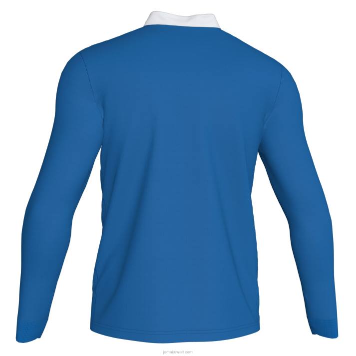 Joma 82P4R4445 الأزرق الملكي الأزرق الداكن قميص بولو طويل الأكمام الفائز الثاني رجال
