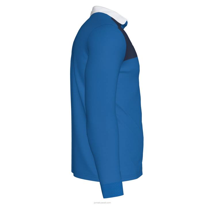 Joma 82P4R4445 الأزرق الملكي الأزرق الداكن قميص بولو طويل الأكمام الفائز الثاني رجال