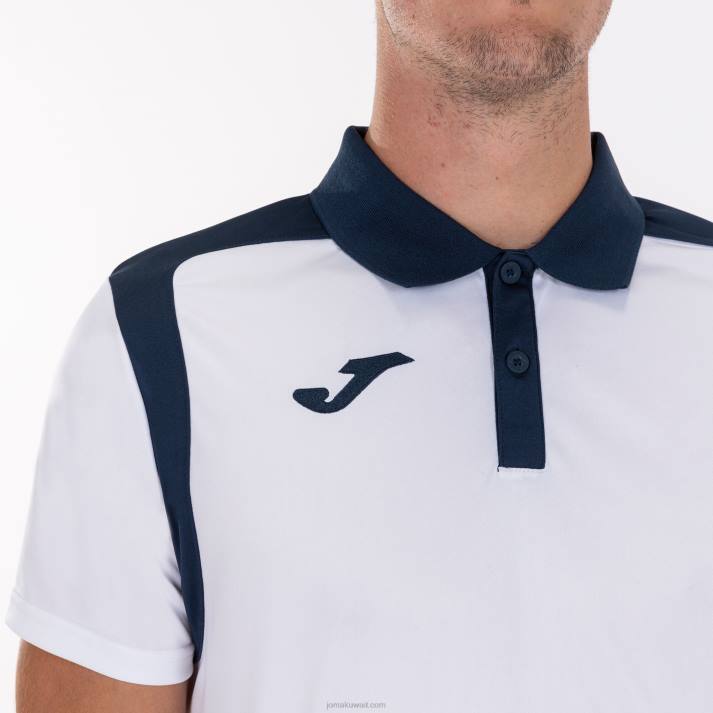Joma 82P4R4448 أبيض كحلي بطولة قميص بولو بأكمام قصيرة v رجال