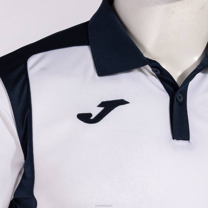 Joma 82P4R4448 أبيض كحلي بطولة قميص بولو بأكمام قصيرة v رجال