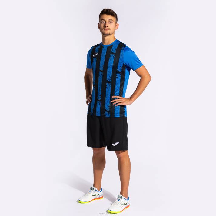 Joma 82P4R4460 الأزرق الملكي الأسود قميص بأكمام قصيرة inter iii رجال