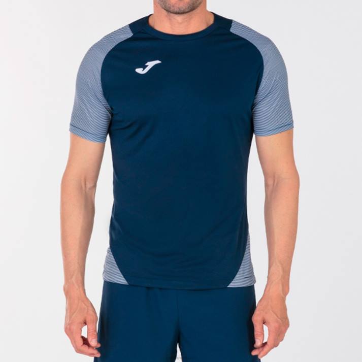 Joma 82P4R4480 الأزرق الداكن الأبيض قميص قصير الأكمام أساسي الثاني رجال