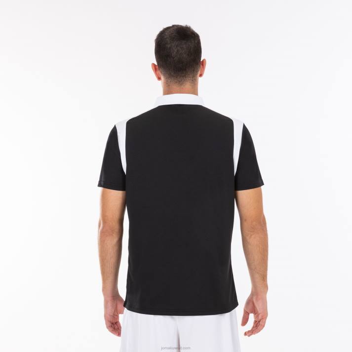 Joma 82P4R4490 أسود أبيض بطولة قميص بولو بأكمام قصيرة v رجال