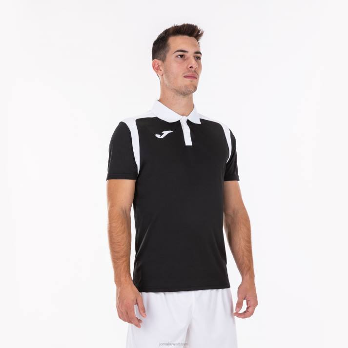 Joma 82P4R4490 أسود أبيض بطولة قميص بولو بأكمام قصيرة v رجال