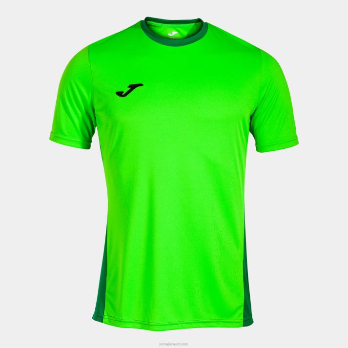 Joma 82P4R4499 نيون الخضراء قميص قصير الأكمام الفائز الثاني رجال
