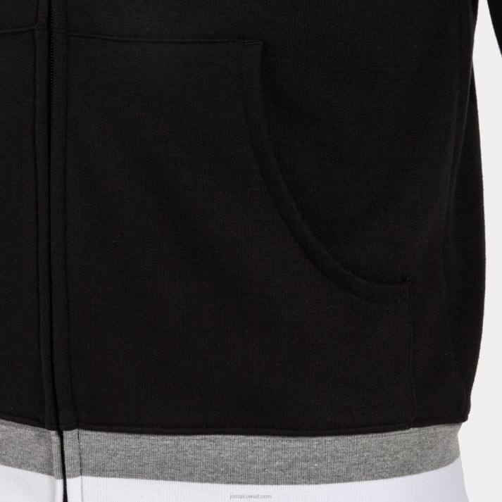 Joma 82P4R4513 أسود اللون الرمادي سترة مقنعين مريحة الثاني رجال