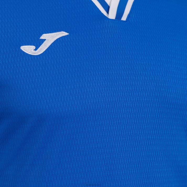 Joma 82P4R4524 أزرق ملكي أبيض قميص قصير الأكمام toletum الرابع رجال