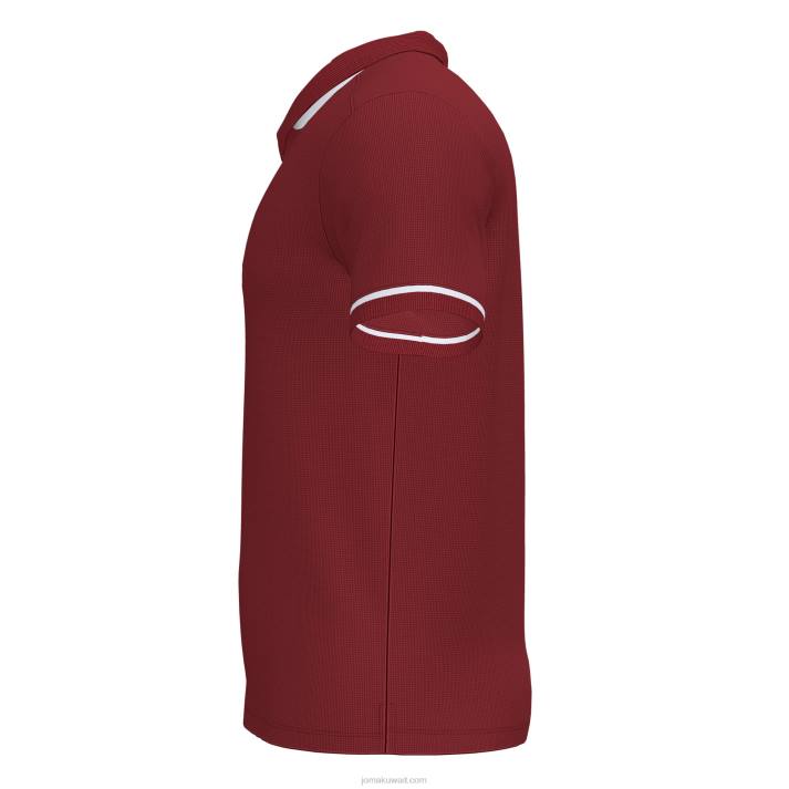 Joma 82P4R4534 بورجوندي أبيض بطولة قميص بولو قصير الاكمام vi رجال