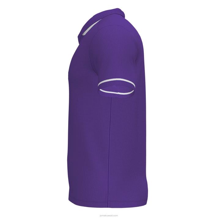 Joma 82P4R4536 أبيض أرجواني بطولة قميص بولو قصير الاكمام vi رجال