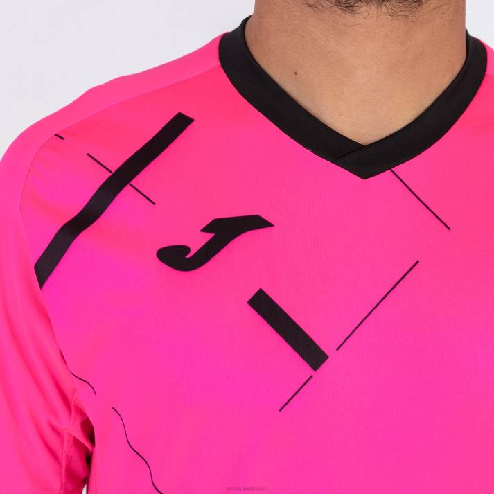 Joma 82P4R4541 نيون وردي أسود قميص بأكمام قصيرة النمر الثالث رجال