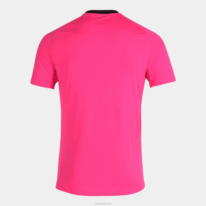 Joma 82P4R4541 نيون وردي أسود قميص بأكمام قصيرة النمر الثالث رجال