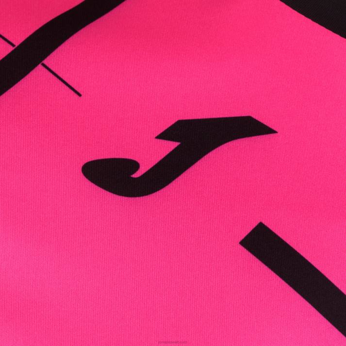 Joma 82P4R4541 نيون وردي أسود قميص بأكمام قصيرة النمر الثالث رجال