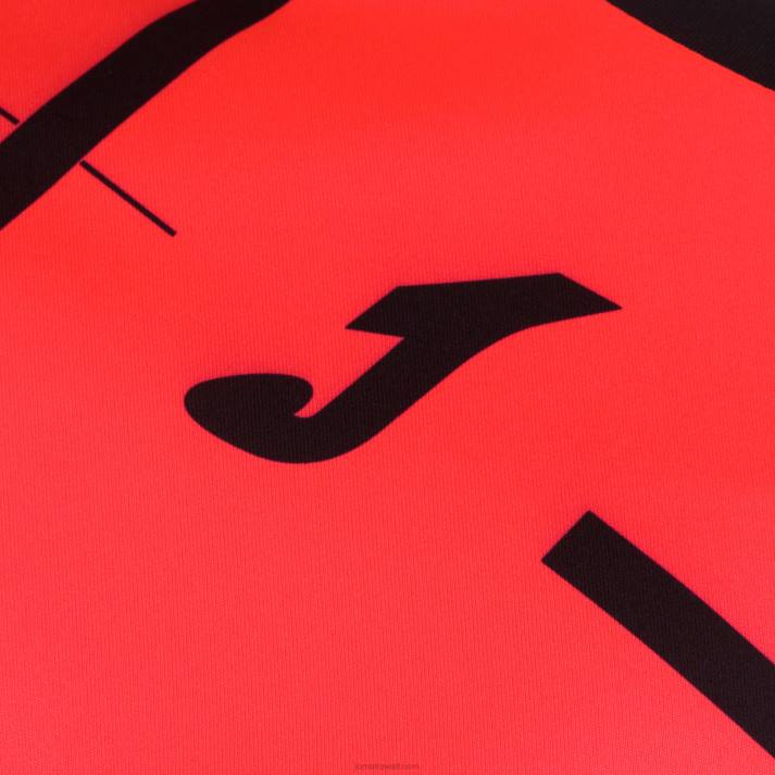 Joma 82P4R4543 نيون المرجان الأسود قميص بأكمام قصيرة النمر الثالث رجال