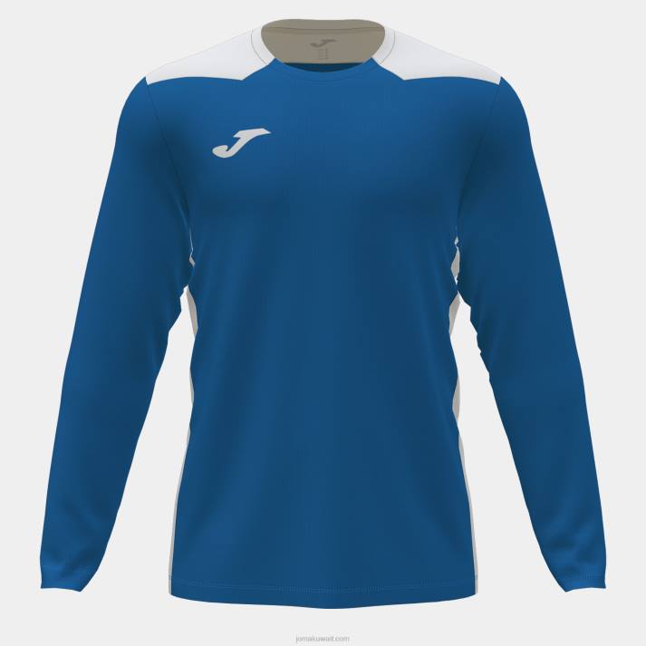 Joma 82P4R4569 أزرق ملكي أبيض بطولة القميص بأكمام طويلة vi رجال