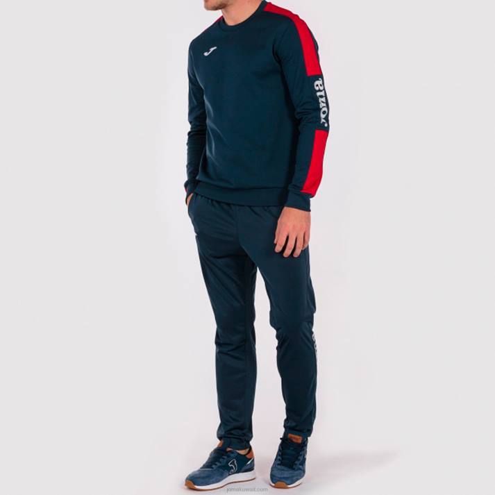 Joma 82P4R4576 الأزرق الداكن الأحمر بطولة قميص من النوع الثقيل الرابع رجال