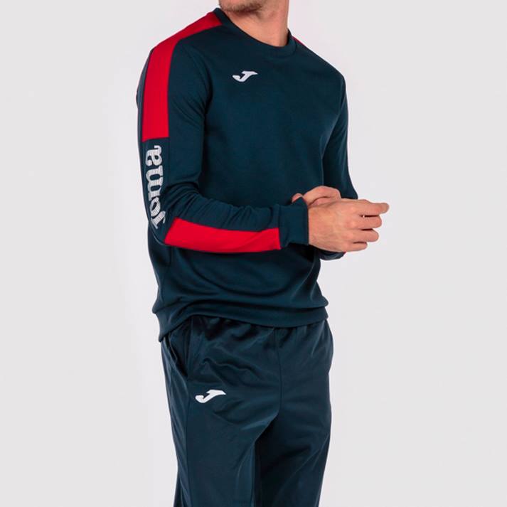 Joma 82P4R4576 الأزرق الداكن الأحمر بطولة قميص من النوع الثقيل الرابع رجال