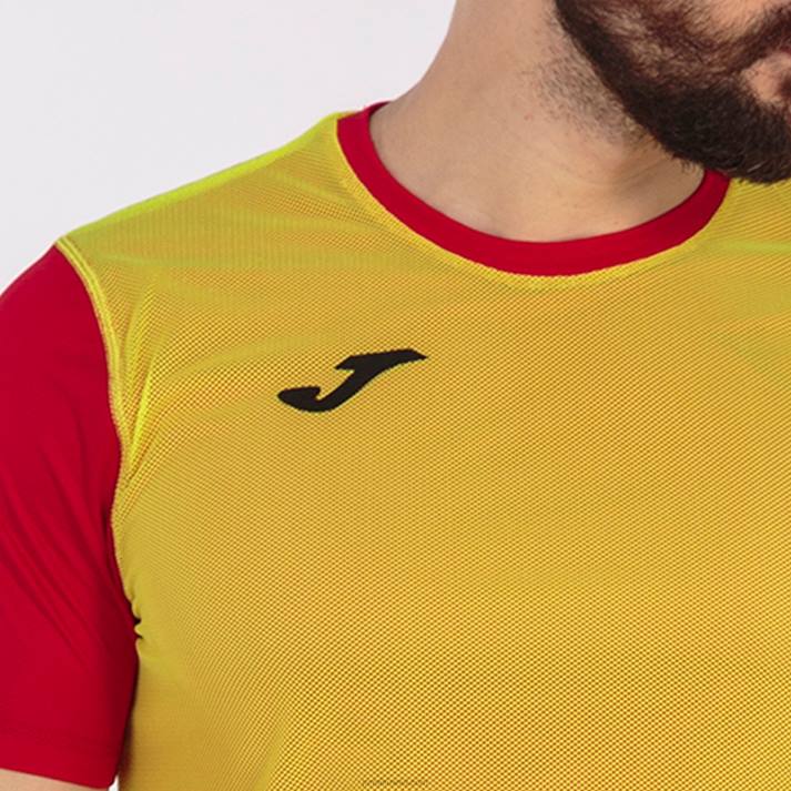 Joma 82P4R4580 احمر اصفر قميص قصير الأكمام كومبي رجال