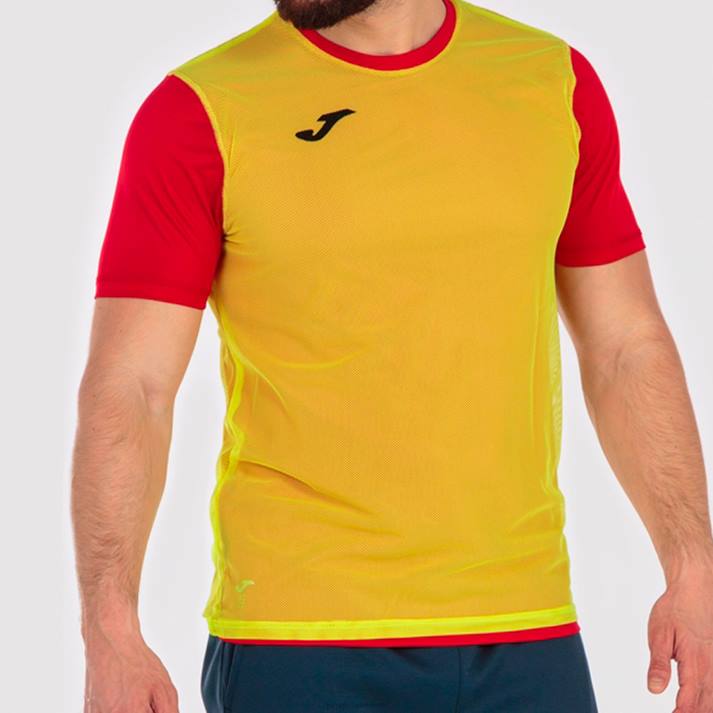 Joma 82P4R4580 احمر اصفر قميص قصير الأكمام كومبي رجال