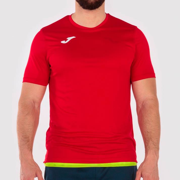 Joma 82P4R4580 احمر اصفر قميص قصير الأكمام كومبي رجال
