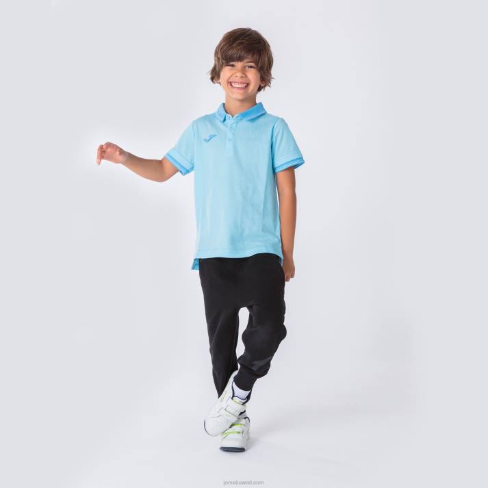 Joma 82P4R4581 السماء الزرقاء قميص بولو قصير الأكمام Bali II رجال