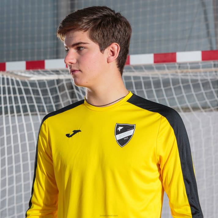 Joma 82P4R4598 أصفر أسود أكاديمية قميص بأكمام طويلة III رجال