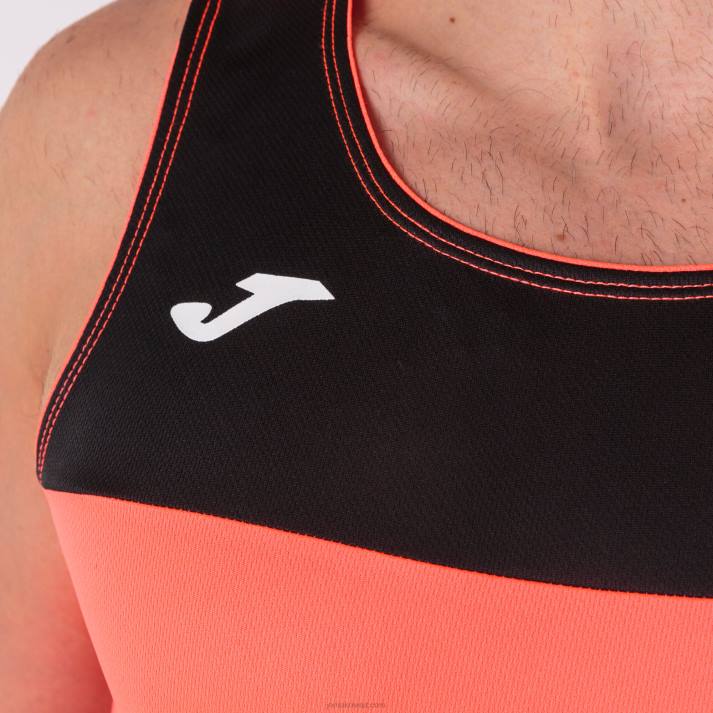 Joma 82P4R4611 أسود المرجان سباق تي شيرت بلا أكمام رجال