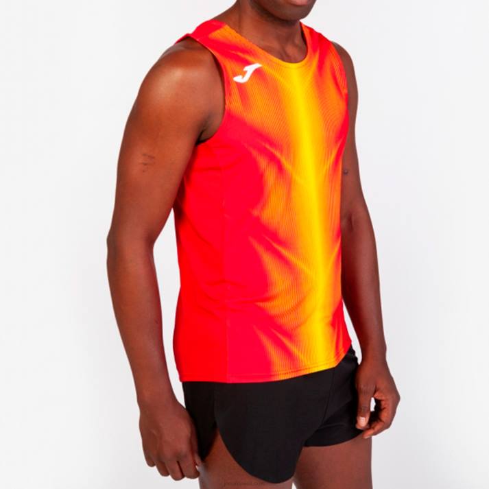 Joma 82P4R4616 احمر اصفر بلا أكمام تي شيرت أوليمبيا رجال