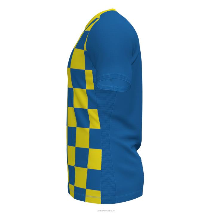 Joma 82P4R4622 الأزرق الملكي الأصفر قميص بأكمام قصيرة العلم الثاني رجال